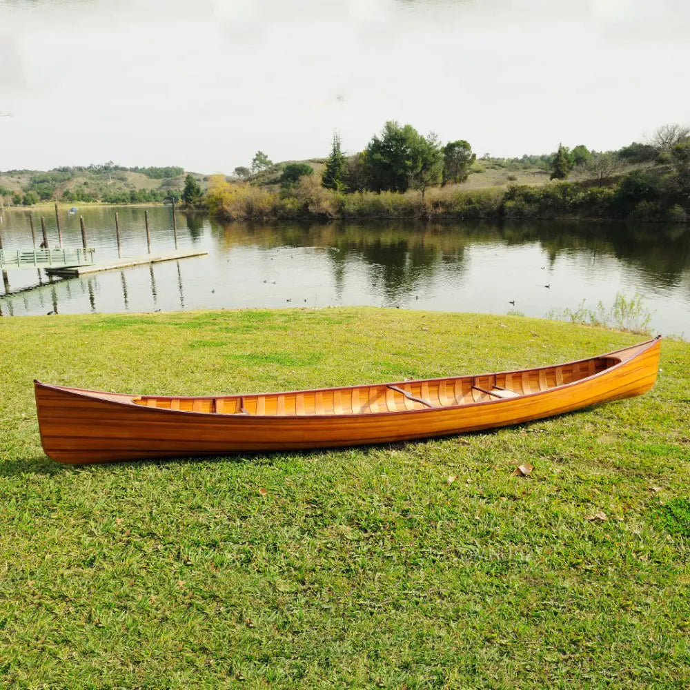 Wooden Canoe with Ribs 16
