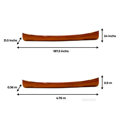 Wooden Canoe with Ribs 16