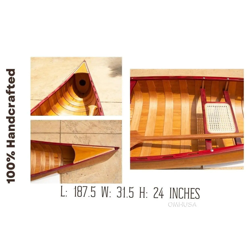 Wooden Canoe with Ribs 16