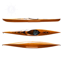 Load image into Gallery viewer, MIRAMICHI KAYAK WITH ARROWS 17&#39; | Wooden Kayak |  Boat | Canoe with Paddles for fishing and water sports
