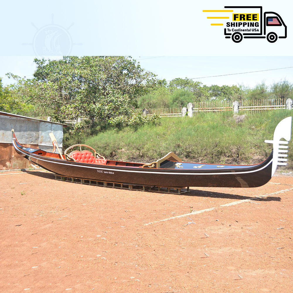 VENETIAN GONDOLA 36' | Wooden Kayak |  Boat | Canoe with Paddles for fishing and water sports