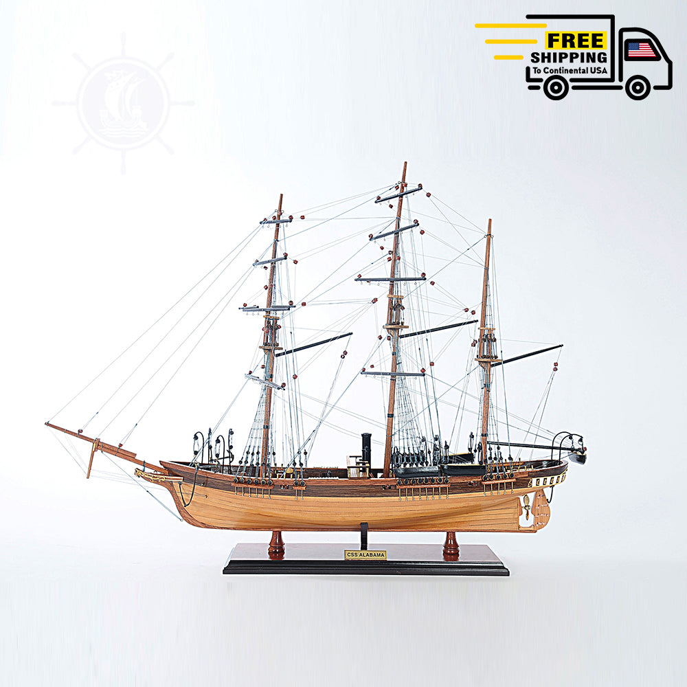 CSS ALABAMA MODEL SHIP W/O SAIL | Museum-quality | Fully Assembled Wooden Ship Models