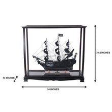 Load image into Gallery viewer, BLACK PEARL PIRATE SHIP MODEL SHIP MIDSIZE WITH DISPLAY CASE | Museum-quality | Fully Assembled Wooden Ship Models
