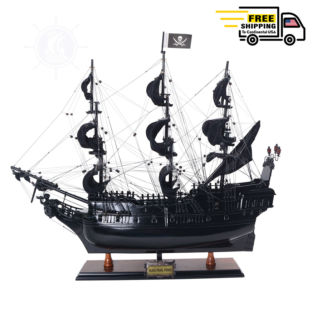 BLACK PEARL PIRATE SHIP MODEL SHIP MEDIUM | Museum-quality | Fully Assembled Wooden Ship Models