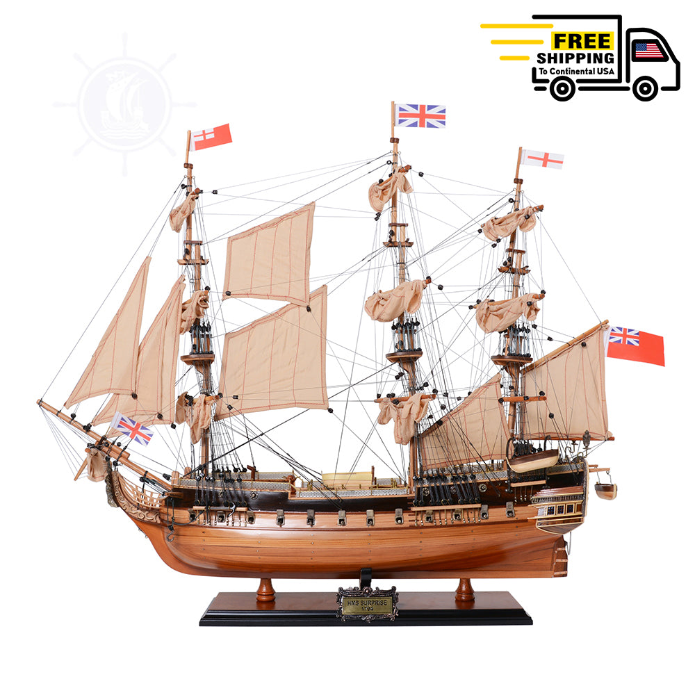 HMS SURPRISE MODEL SHIP MEDIUM | Museum-quality | Fully Assembled Wooden Ship Models