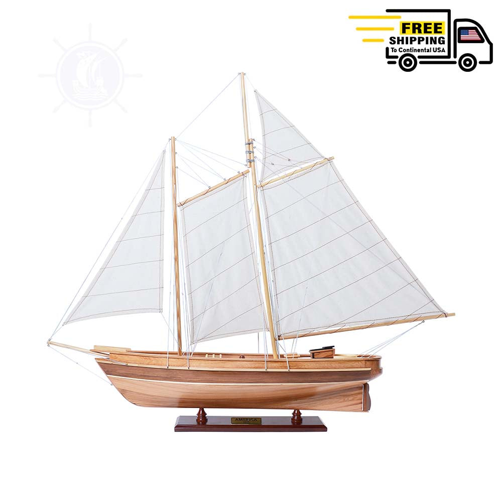 AMERICA Model Yacht | Museum-quality | Partially Assembled Wooden Ship Model