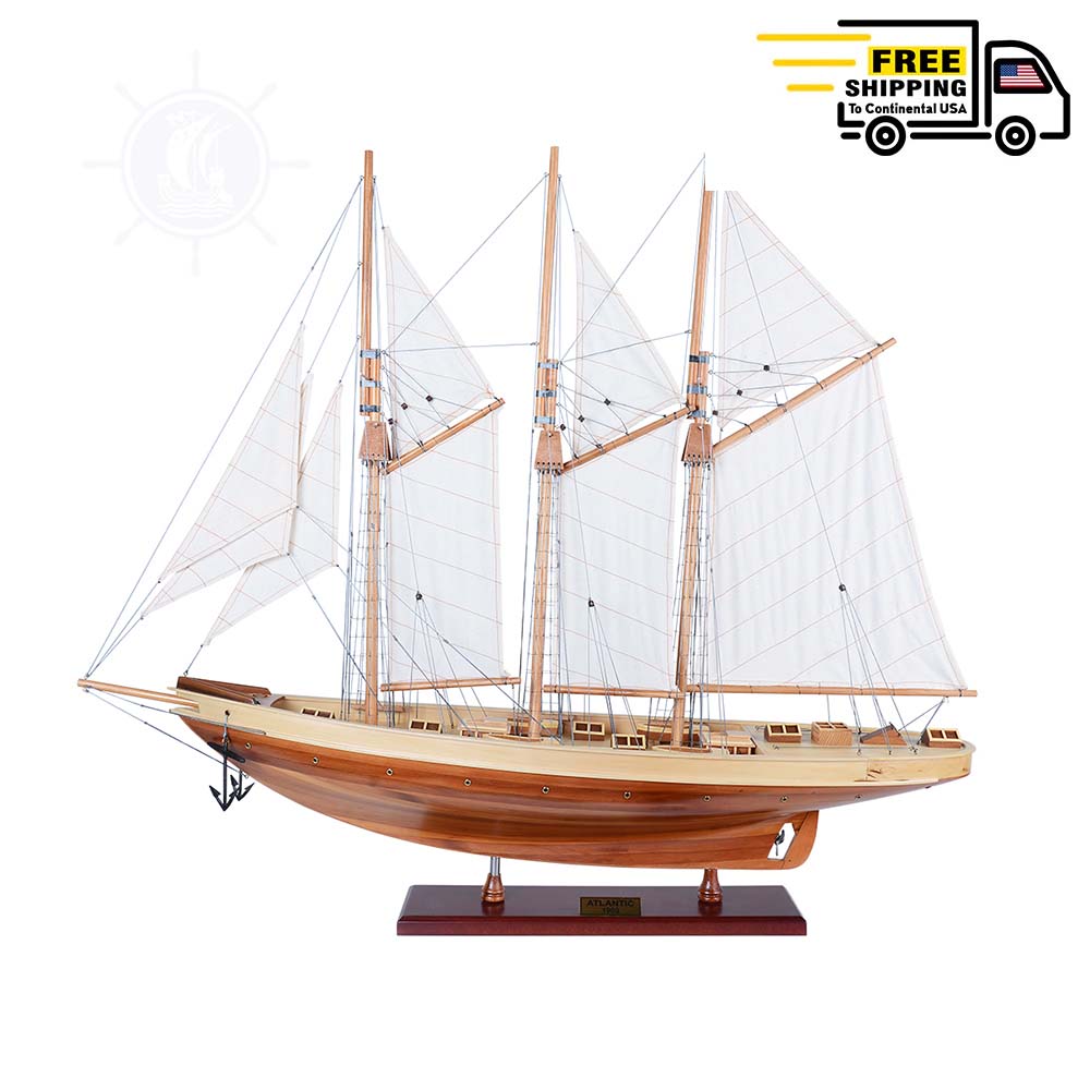 ATLANTIC YACHT Model Yacht | Museum-quality | Partially Assembled Wooden Ship Model