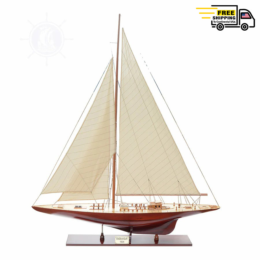 ENDEAVOUR XL Model Yacht | Museum-quality | Partially Assembled Wooden Ship Model