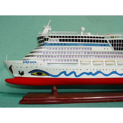 Old Modern Handicrafts MS AIDA Bella Painted Medium Cruiseship Model – Handmade Nautical Décor Gift - 31.5L x 4.7W x 10.6H Inches