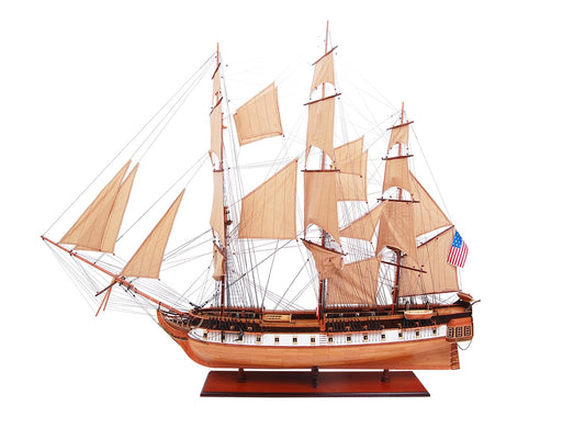 Old Modern Handicrafts USS Constitution Ship Model with Classic Hat - Fully Assembled Ship Model Made from Premium Hardwoods - 72L x 20W x 60H Inches
