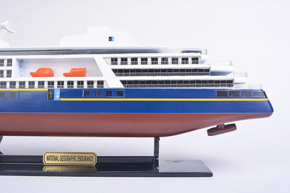Old Modern Handicrafts National Geographic Endurance Painted Small Cruiseship Model – Handmade Nautical Décor Gift - 11.8L x 2.4W x 4.3H Inches