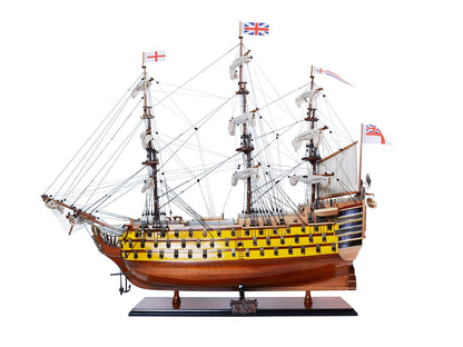 Old Modern Handicrafts HMS Victory Combo: A Fully Assembled Model Ship and Classic Hat - Museum Quality Ship Model for Home & Office Decoration - 37 x 12 x 36 inches