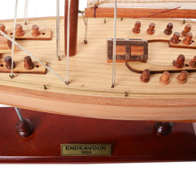 Load image into Gallery viewer, Old Modern Handicrafts Endeavour Small Sailboat Model - Small - Premium Wood - Fully Assembled Boat Models for Home &amp; Office - 24.0L x 5.0W x 31.0H Inches
