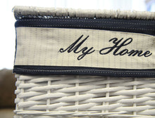 Load image into Gallery viewer, Anne Home Set of 5 Rectangular Willow Baskets for Children Storage - White &amp; Blue Woven Willow Basket for All Types of Storage
