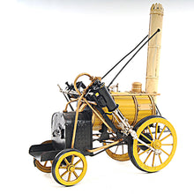 Load image into Gallery viewer, 1829 YELLOW STEPHENSON ROCKET STEAM LOCOMOTIVE | scale model| Miniatures |Vintage arts and crafts for decoration
