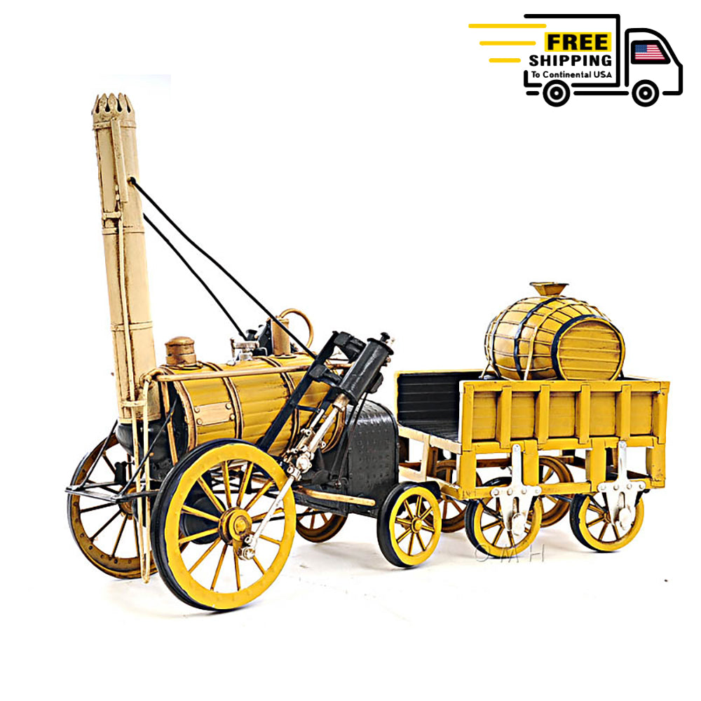 1829 YELLOW STEPHENSON ROCKET STEAM LOCOMOTIVE | scale model| Miniatures |Vintage arts and crafts for decoration