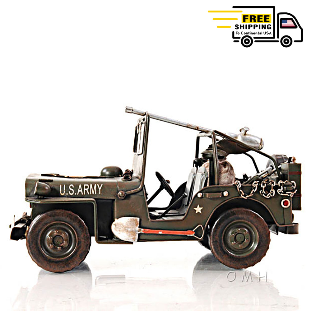 GREEN 1940 WILLYS-OVERLAND JEEP 1:12| scale model aircraft | Miniatures |Vintage arts and crafts for decoration