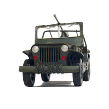 Load image into Gallery viewer, 1941 WILLYS MB OVERLAND JEEP GREEN METAL HANDMADE | scale model aircraft | Miniatures |Vintage arts and crafts for decoration
