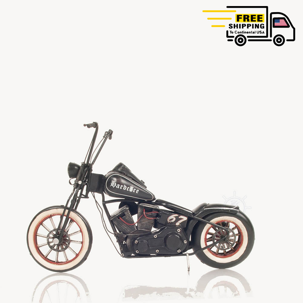 HARDCORE 67 CHOPPER MOTORCYCLE METAL HANDMADE | scale model aircraft | Miniatures |Vintage arts and crafts for decoration