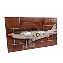 Load image into Gallery viewer, 1943 MUSTANG P-51 FIGHTER 3D MODEL PAINTING FRAME | scale model aircraft | Miniatures |Vintage arts and crafts for decoration
