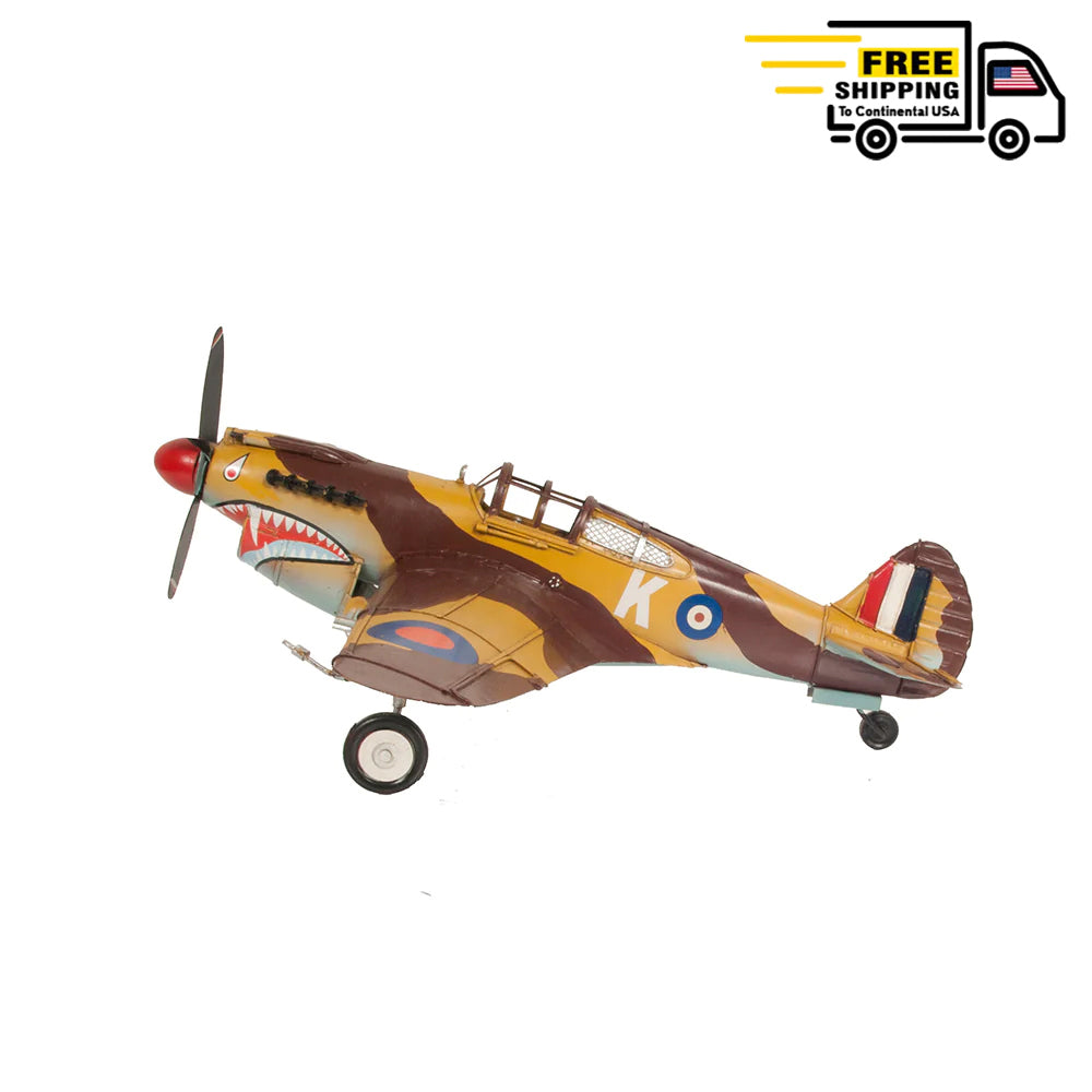 1941 CURTISS HAWK 81A METAL HANDMADE SCALED MODEL | scale model aircraft | Miniatures |Vintage arts and crafts for decoration