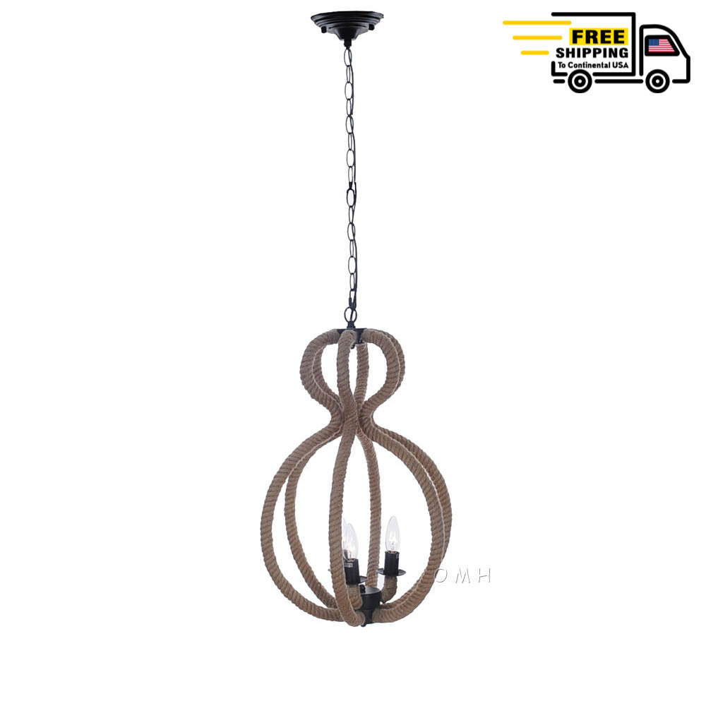 Rope Pendant Lamp - 3 Bulbs | Stylish and Functional Home Decor