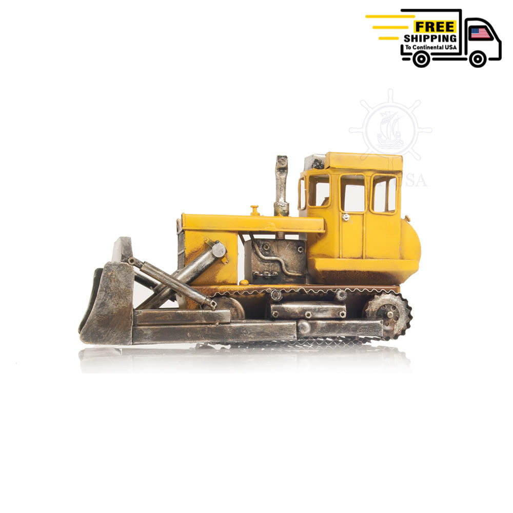 METAL HANDMADE BULLDOZER MODEL | scale model aircraft | Miniatures |Vintage arts and crafts for decoration