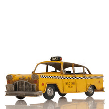 Load image into Gallery viewer, HANDMADE CLASSIC NEW YORK CITY TAXI MODEL | scale model aircraft | Miniatures |Vintage arts and crafts for decoration
