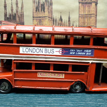 Load image into Gallery viewer, VINTAGE DOUBLE DECKER LONDON BUS SHADOW BOX | scale model aircraft | Miniatures |Vintage arts and crafts for decoration
