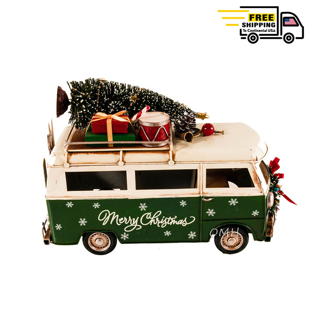HANDMADE 1960S VOLKSWAGEN BUS CHRISTMAS MODEL | scale model aircraft | Miniatures |Vintage arts and crafts for decoration
