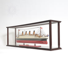 Load image into Gallery viewer, DISPLAY CASE FOR CRUISE LINER MID | HIGH QUALITY| Handcrafted Wooden Display Case for Model Ships
