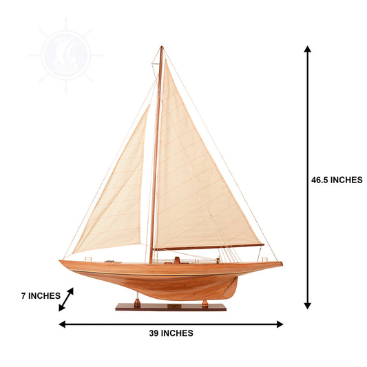 COLUMBIA YACHT L Model Yacht | Museum-quality | Partially Assembled Wooden Ship Model