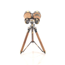 Load image into Gallery viewer, Wood/Brass Binocular On Stand | Magnifying power | Vintage arts and crafts for decoration

