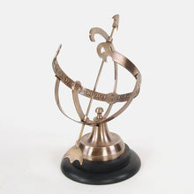 Load image into Gallery viewer, BRASS ARMILLARY ON WOODEN BASE |Replica of Armillary | Vintage arts and crafts for decoration

