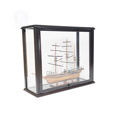 TABLE TOP DISPLAY CASE MEDIUM FRONT OPEN | HIGH QUALITY| Handcrafted Wooden Display Case for Model Ships