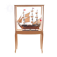Load image into Gallery viewer, FLOOR DISPLAY CASE CLEAR FINISH | HIGH QUALITY| Handcrafted Wooden Display Case for Model Ships
