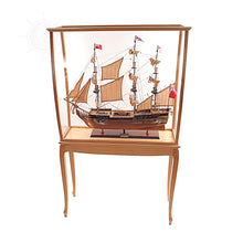 Load image into Gallery viewer, FLOOR DISPLAY CASE CLEAR FINISH | HIGH QUALITY| Handcrafted Wooden Display Case for Model Ships
