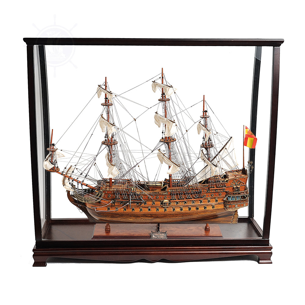 SAN FELIPE MODEL SHIP LARGE WITH TABLE TOP DISPLAY CASE | Museum-quality | Fully Assembled Wooden Ship Models