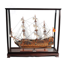 Load image into Gallery viewer, SAN FELIPE MODEL SHIP LARGE WITH TABLE TOP DISPLAY CASE | Museum-quality | Fully Assembled Wooden Ship Models
