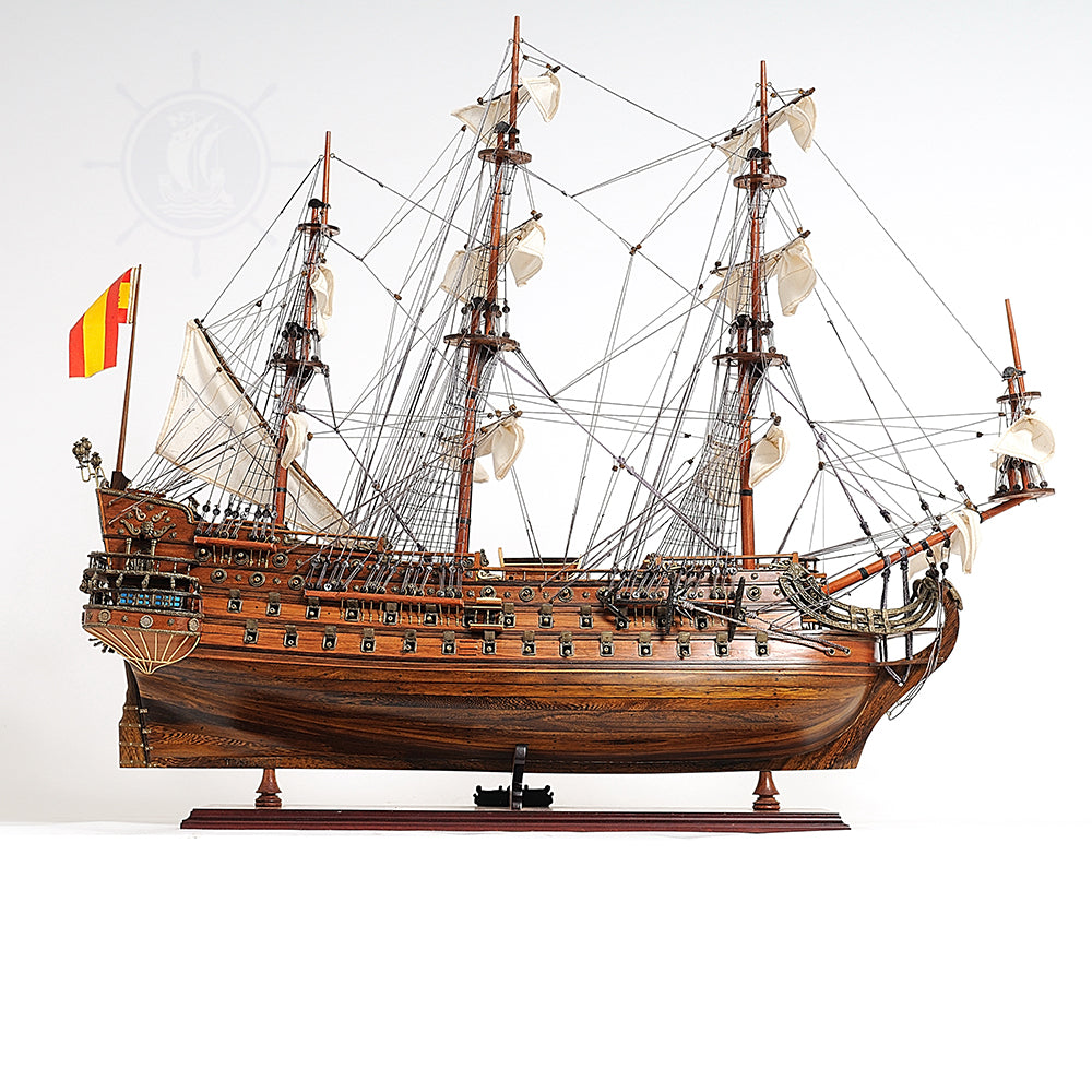 SAN FELIPE MODEL SHIP LARGE WITH TABLE TOP DISPLAY CASE | Museum-quality | Fully Assembled Wooden Ship Models