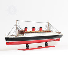 Load image into Gallery viewer, QUEEN MARY CRUISE SHIP MODEL MIDSIZE WITH DISPLAY CASE| Museum-quality Cruiser| Fully Assembled Wooden Model Ship
