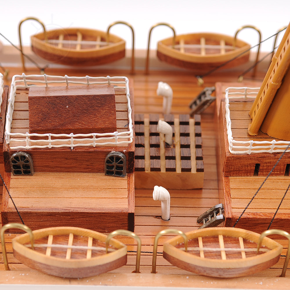 RMS TITANIC CRUISE SHIP MODEL MIDSIZE WITH DISPLAY CASE | Museum-quality Cruiser| Fully Assembled Wooden Model Ship