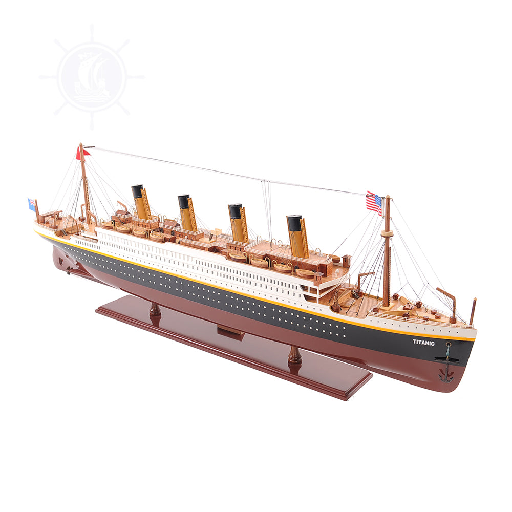 RMS TITANIC CRUISE SHIP MODEL MIDSIZE WITH DISPLAY CASE | Museum-quality Cruiser| Fully Assembled Wooden Model Ship