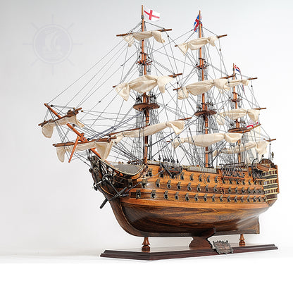 HMS VICTORY MODEL SHIP MIDSIZE WITH DISPLAY CASE FRONT OPEN | Museum-quality | Fully Assembled Wooden Ship Models