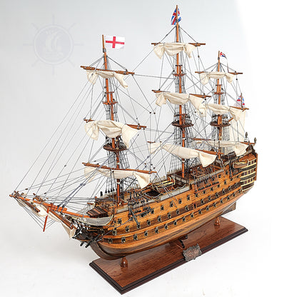 HMS VICTORY MODEL SHIP MIDSIZE WITH DISPLAY CASE FRONT OPEN | Museum-quality | Fully Assembled Wooden Ship Models
