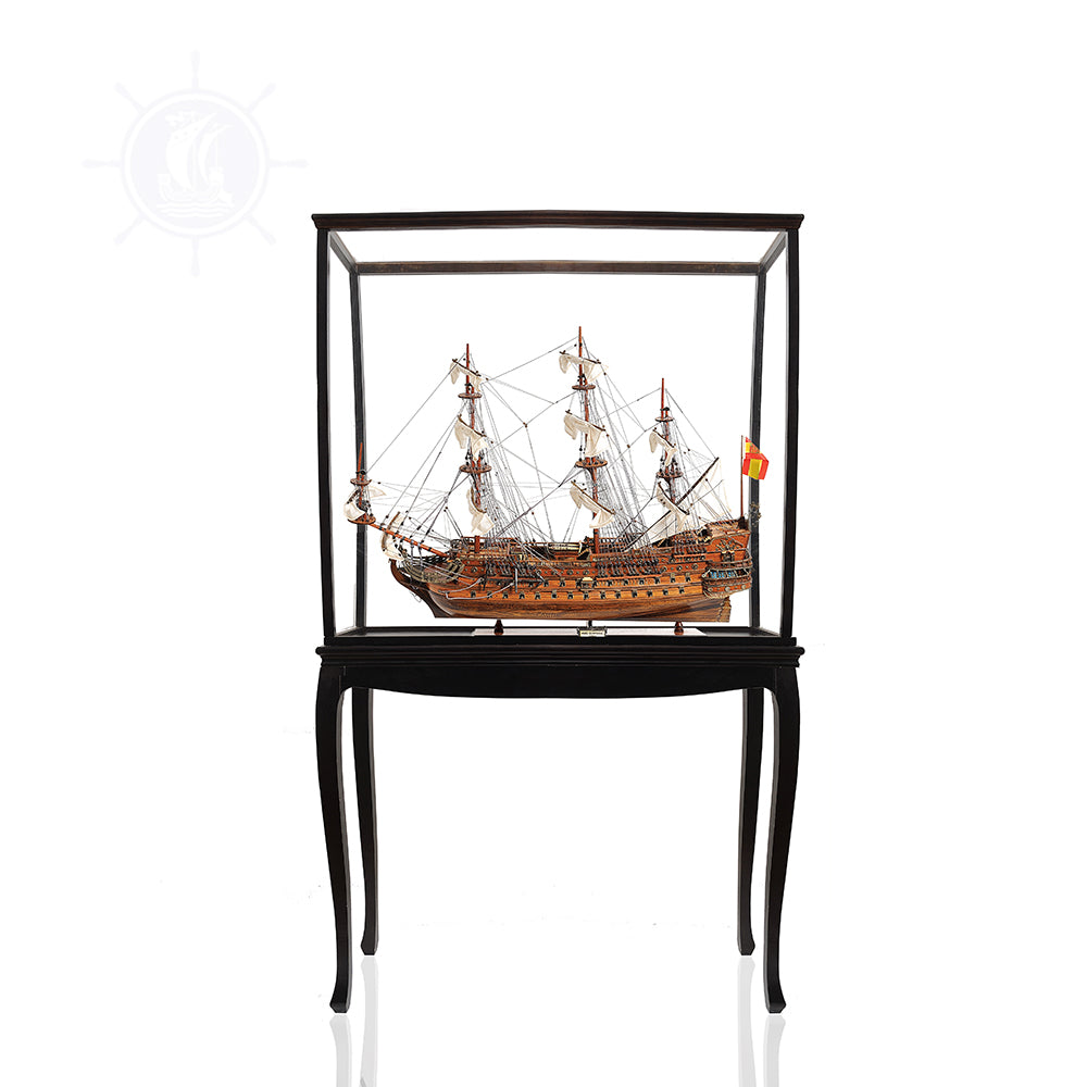 SAN FELIPE MODEL SHIP LARGE WITH FLOOR DISPLAY CASE | Museum-quality | Fully Assembled Wooden Ship Models
