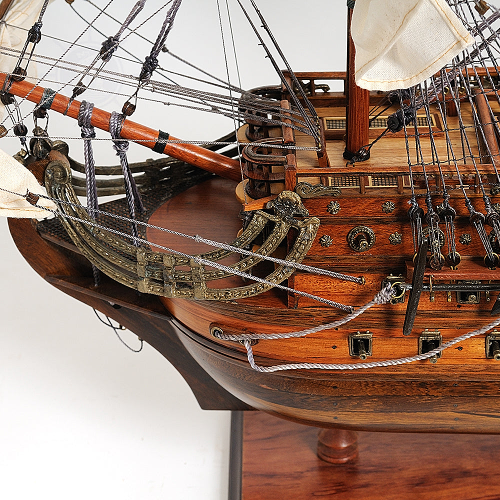 SAN FELIPE MODEL SHIP LARGE WITH FLOOR DISPLAY CASE | Museum-quality | Fully Assembled Wooden Ship Models