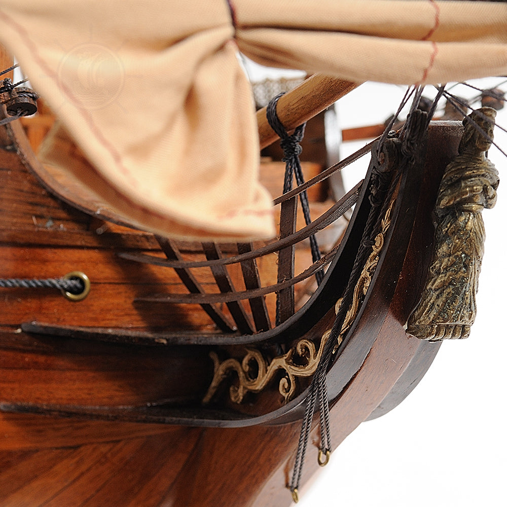 HMS SURPRISE MODEL SHIP LARGE WITH TABLE TOP DISPLAY CASE | Museum-quality | Fully Assembled Wooden Ship Models