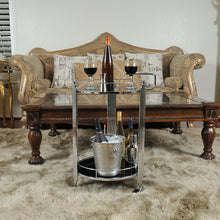 Load image into Gallery viewer, Anne Home - Round 2-Tier Serving Trolley | Home bar Bar Cart  | Vintage style Beverage cart
