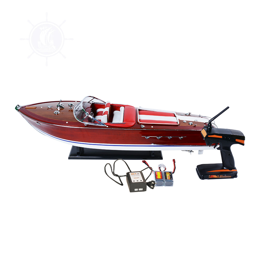 RIVA AQUARAMA MODEL BOAT PAINTED WITH RC MOTOR | Museum-quality | Fully Assembled Wooden Model boats
